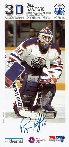 1993-94 West Edmonton Mall Edmonton Oilers #NNO Bill Ranford Front