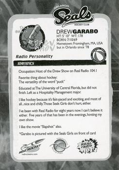 2002-03 Red Rocket Orlando Seals ACHL #NNO Drew Garabo Back