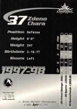 1997-98 SplitSecond Kentucky Thoroughblades (AHL) #5 Zdeno Chara Back