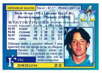 1997-98 Rimouski Oceanic (QMJHL) #NNO Eric Drouin Back