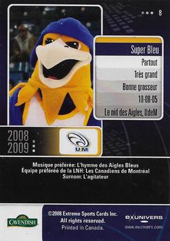 2008-09 Moncton Aigles Bleus #8 Super Bleau Back