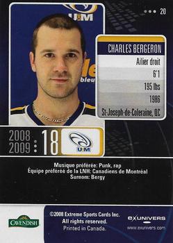 2008-09 Moncton Aigles Bleus #20 Charles Bergeron Back