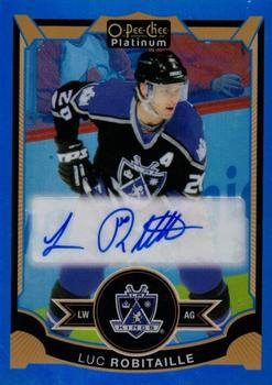 2015-16 O-Pee-Chee Platinum - Blue Rainbow Autographs #LU Luc Robitaille Front