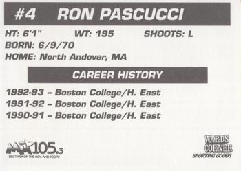 1993-94 Hampton Roads Admirals (ECHL) #NNO Ron Pascucci Back