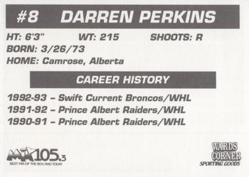 1993-94 Hampton Roads Admirals (ECHL) #NNO Darren Perkins Back