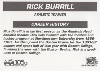 1993-94 Hampton Roads Admirals (ECHL) #NNO Rick Burrill Back