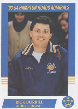 1993-94 Hampton Roads Admirals (ECHL) #NNO Rick Burrill Front