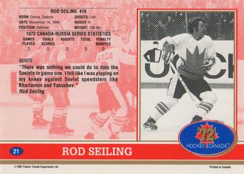 1991-92 Future Trends Canada ’72 - Gold Paint Autographs #21 Rod Seiling Back