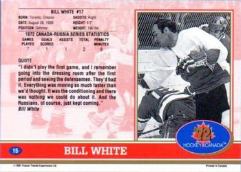 1991-92 Future Trends Canada ’72 - Gold Paint Autographs #15 Bill White Back