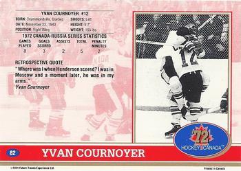 1991-92 Future Trends Canada ’72 - Gold Paint Autographs #82 Yvan Cournoyer Back