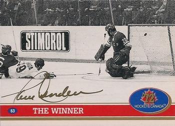 1991-92 Future Trends Canada ’72 - Gold Paint Autographs #63 The Winner Front