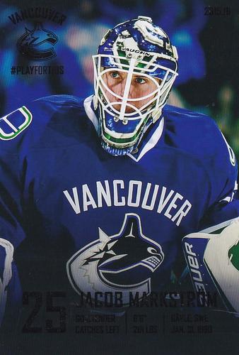 2015-16 Vancouver Canucks #NNO JACOB MARKSTROM Front