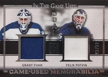 2016 Leaf In The Game Game Used - Dual Game Used Jersey Silver #GD-06 Grant Fuhr / Felix Potvin Front