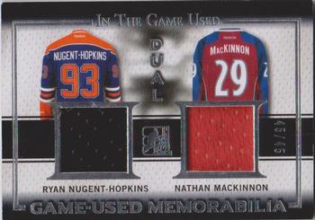 2016 Leaf In The Game Game Used - Dual Game Used Jersey Silver #GD-08 Ryan Nugent-Hopkins / Nathan MacKinnon Front
