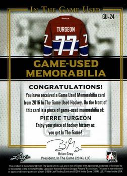 2016 Leaf In The Game Game Used - Game Used Jersey Silver Spectrum #GU-24 Pierre Turgeon Back
