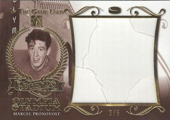 2016 Leaf In The Game Game Used - Legends of Olympia Stadium Gold #LOS-05 Marcel Pronovost Front