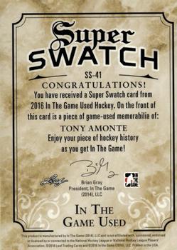 2016 Leaf In The Game Game Used - Super Swatch Gold #SS-41 Tony Amonte Back