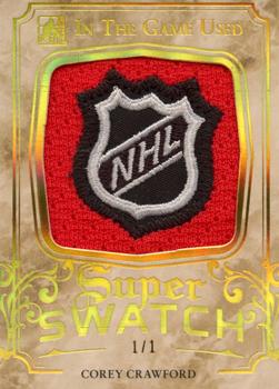 2016 Leaf In The Game Game Used - Super Swatch Patch Gold Spectrum #SSP-11 Corey Crawford Front
