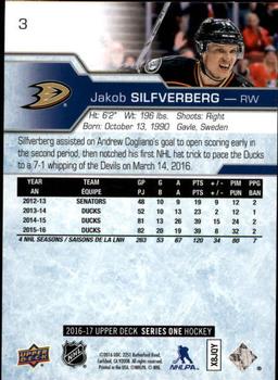 2016-17 Upper Deck #3 Jakob Silfverberg Back