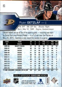 2016-17 Upper Deck #6 Ryan Getzlaf Back