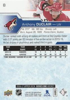 2016-17 Upper Deck #8 Anthony Duclair Back