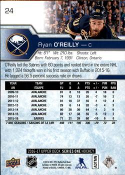 2016-17 Upper Deck #24 Ryan O'Reilly Back