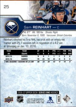 2016-17 Upper Deck #25 Sam Reinhart Back