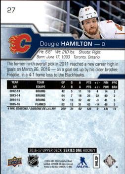 2016-17 Upper Deck #27 Dougie Hamilton Back