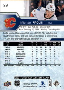 2016-17 Upper Deck #29 Michael Frolik Back