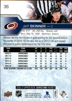 2016-17 Upper Deck #36 Jeff Skinner Back