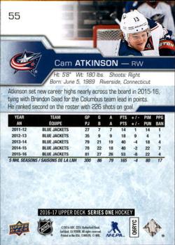 2016-17 Upper Deck #55 Cam Atkinson Back