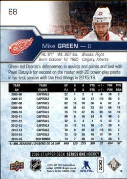 2016-17 Upper Deck #68 Mike Green Back