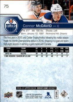 2016-17 Upper Deck #75 Connor McDavid Back