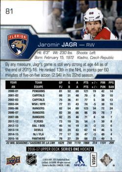 2016-17 Upper Deck #81 Jaromir Jagr Back
