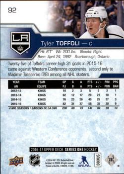 2016-17 Upper Deck #92 Tyler Toffoli Back
