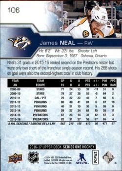 2016-17 Upper Deck #106 James Neal Back