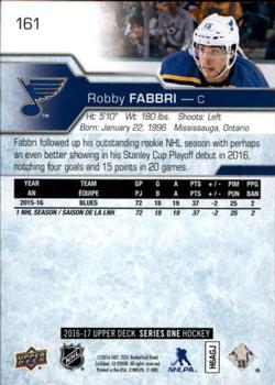2016-17 Upper Deck #161 Robby Fabbri Back