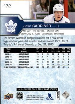 2016-17 Upper Deck #172 Jake Gardiner Back