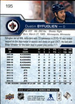 2016-17 Upper Deck #195 Dustin Byfuglien Back