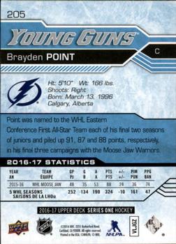 2016-17 Upper Deck #205 Brayden Point Back