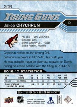 2016-17 Upper Deck #206 Jakob Chychrun Back