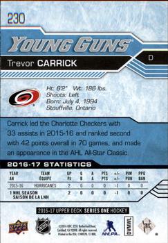 2016-17 Upper Deck #230 Trevor Carrick Back