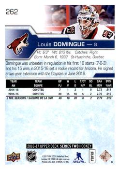 2016-17 Upper Deck #262 Louis Domingue Back