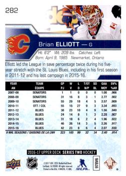 2016-17 Upper Deck #282 Brian Elliott Back