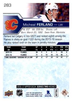 2016-17 Upper Deck #283 Michael Ferland Back