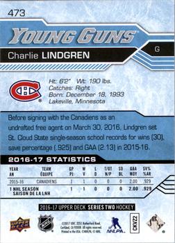 2016-17 Upper Deck #473 Charlie Lindgren Back