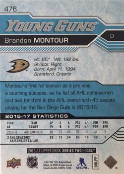 2016-17 Upper Deck #476 Brandon Montour Back