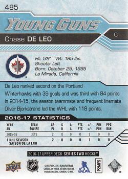 2016-17 Upper Deck #485 Chase De Leo Back