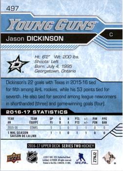 2016-17 Upper Deck #497 Jason Dickinson Back