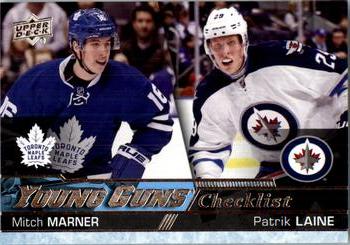 2016-17 Upper Deck #500 Young Guns Checklist (Mitch Marner / Patrik Laine) Front